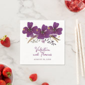 Schöne Violett Wasserfarbe Blume Papier Napkin Serviette (Beispiel)