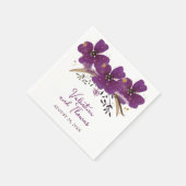 Schöne Violett Wasserfarbe Blume Papier Napkin Serviette (Ecke)