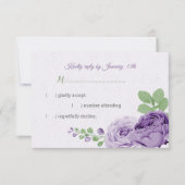 schöne violette Blätter RSVP Karte (Vorderseite)