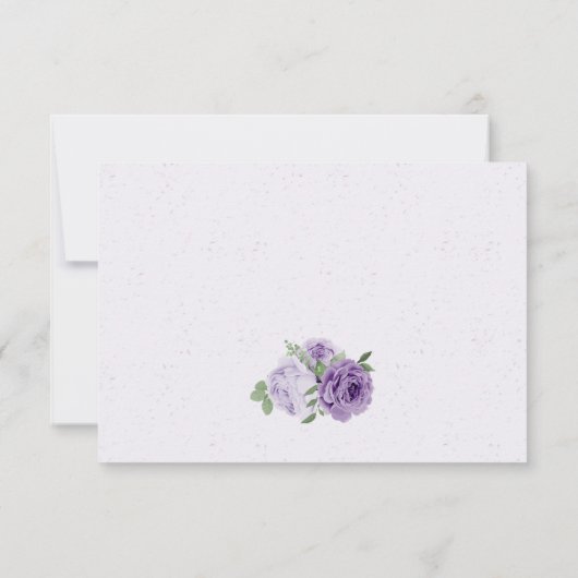 schöne violette Blätter RSVP Karte (Rückseite)