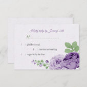 schöne violette Blätter RSVP Karte (Vorne/Hinten)