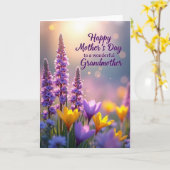 Schöne violette Blume Karte (Gelbe Blume)