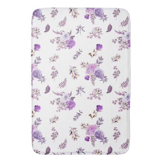 Schöne violette Blumen auf Badematte (Vorderseite Vertikal)
