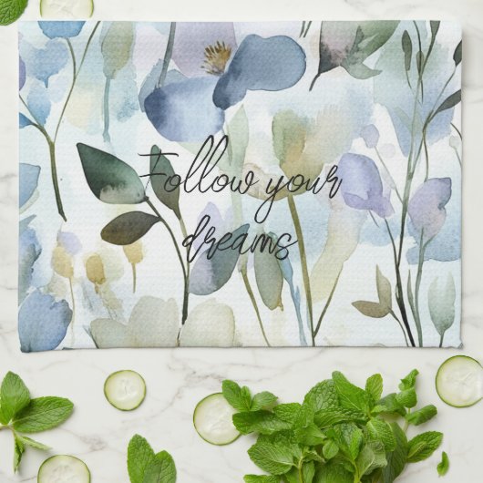 Schöne violette Blumen Brautdusche Geschirrtuch (Gefaltet)