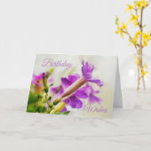 Schöne violette Blumen Geburtstagskarte Karte (Gelbe Blume)