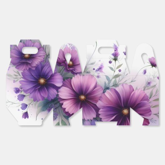 Schöne violette Blumen Geschenkschachtel (Ungeklappt)