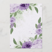 schöne violette Blumen grüne Blätter botanisch Begleitkarte (Rückseite)