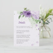 schöne violette Blumen grüne Blätter botanisch Begleitkarte (Stehend Vorderseite)