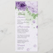 schöne violette Blumen grüne Blätter botanisch Menükarte (Vorderseite)