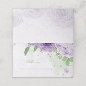 schöne violette Blumen grüne Blätter botanisch Platzkarte (Außenseite Aufgefaltet)