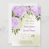 schöne violette Blumen grüne Blätter botanisch Save The Date (Vorderseite)