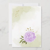 schöne violette Blumen grüne Blätter botanisch Save The Date (Rückseite)