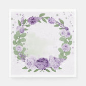 schöne violette Blumen grüne Blätter botanisch Serviette (Vorderseite)