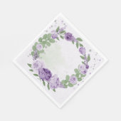 schöne violette Blumen grüne Blätter botanisch Serviette (Ecke)