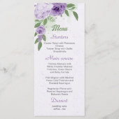 schöne violette Blumen grüne Blätter botanische Ic Menükarte (Vorderseite)