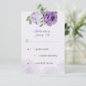 schöne violette Blumen grüne Blätter botanische RS RSVP Karte (Stehend Vorderseite)