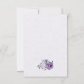 schöne violette Blumen grüne Blätter botanische RS RSVP Karte (Rückseite)