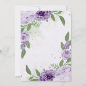 schöne violette Blumen grüne Blätter Geburtstag Einladung (Rückseite)