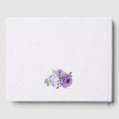 schöne violette Blumen Grüne Hochzeit Gästebuch (Rückseite)