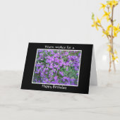 Schöne violette Blumen Karte (Gelbe Blume)