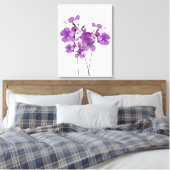Schöne violette Blumen minimalistisch moderne Blum Leinwanddruck (Insitu (Schlafzimmer))