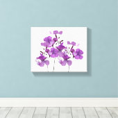 Schöne violette Blumen Moderne, feine Blumenkunst Leinwanddruck (Insitu (Holzboden))
