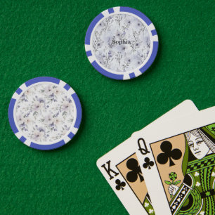 Schöne violette Blumen Pokerchips