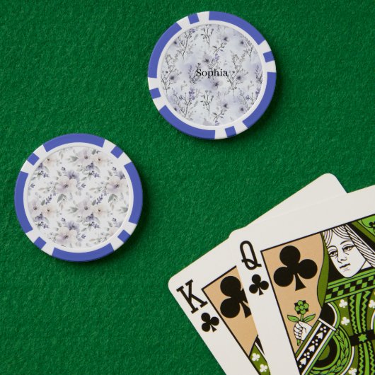 Schöne violette Blumen Pokerchips (Pokertisch (doppelt))