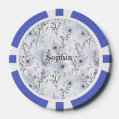 Schöne violette Blumen Pokerchips (Vorderseite)