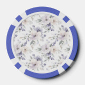 Schöne violette Blumen Pokerchips (Rückseite)