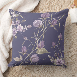 Schöne violette Blumen Winter Oktober Herbst Kissen