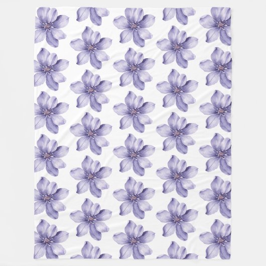 Schöne violette Blüten Fleecedecke (Vorderseite)