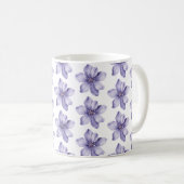 Schöne violette Blüten Kaffeetasse (VorderseiteRechts)
