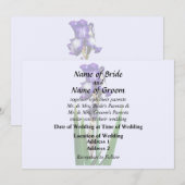 Schöne violette Iris Einladung (Vorne/Hinten)