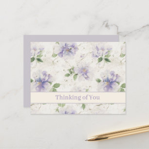 Schöne violette Lavendelblumen denken an Sie Postkarte