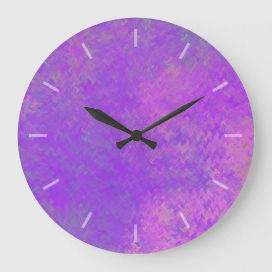 Schöne, violette, marmorierte Papierdesignuhr Große Wanduhr (Vorderseite)
