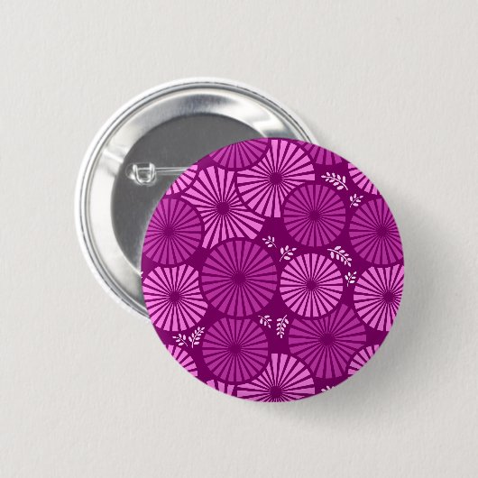 Schöne, violette Retro-Blumentaste Button (Vorne & Hinten)
