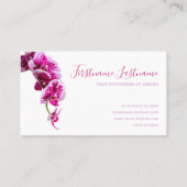 Schöne violette, rosa orchide Blume auf Weiß! Visitenkarte (Rückseite)