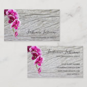 Schöne violette, rosa orchide Blüte auf Holz Visitenkarte (Vorne/Hinten)
