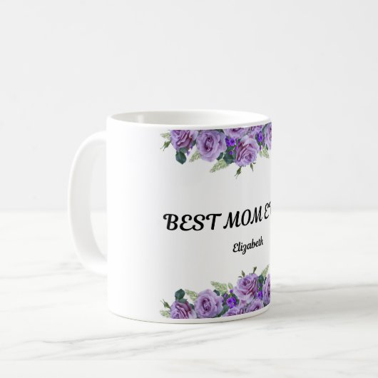 Schöne violette Tasse für die Mama (Vorderseite Links)