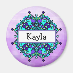 Schöne violette und blaue Mandala Magnet