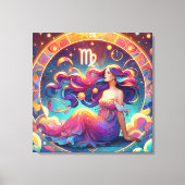 Schöne Virgo Frau | Horoskop Leinwanddruck (Vorderseite)