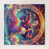 Schöne Virgo Frau | Horoskop Puzzle (Horizontal)