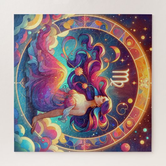 Schöne Virgo Frau | Horoskop Puzzle (Horizontal)