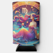 Schöne Virgo Frau mit Horoskop-Informationen auf d Selters Dosenkühler (Vorderseite)
