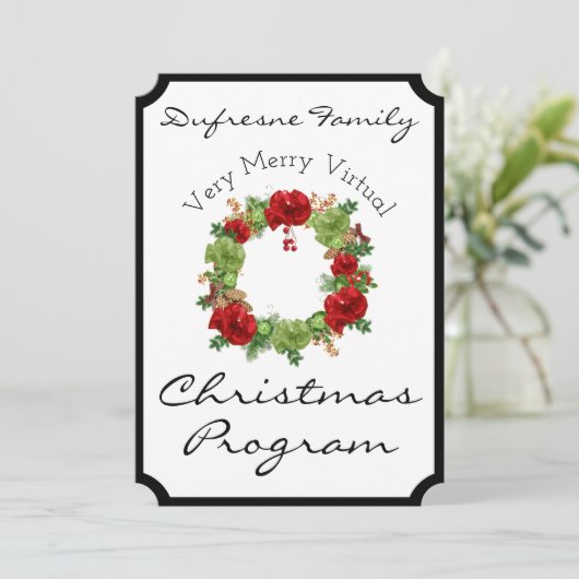 Schöne Virtual Christmas Programm Einladung (Stehend Vorderseite)