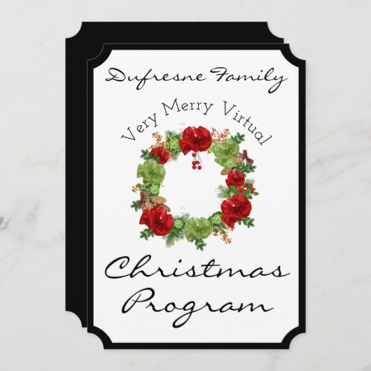 Schöne Virtual Christmas Programm Einladung (Vorne/Hinten)