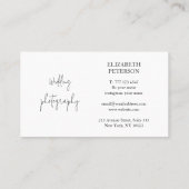 Schöne Visitenkarte für Hochzeitsfotografen (Rückseite)