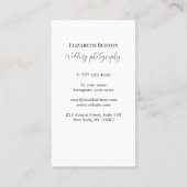 Schöne Visitenkarte für Hochzeitsfotografen (Rückseite)