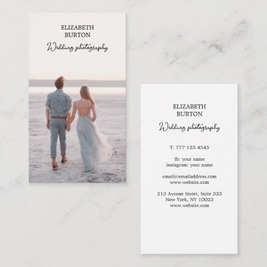 Schöne Visitenkarte für Hochzeitsfotografen (Vorne/Hinten)